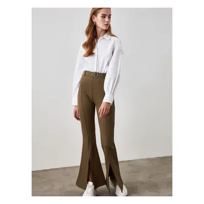 Khaki women's trousers with belt Trendyol - Women's