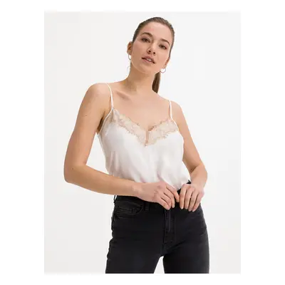 White women's tank top with lace Salsa Jeans - Women