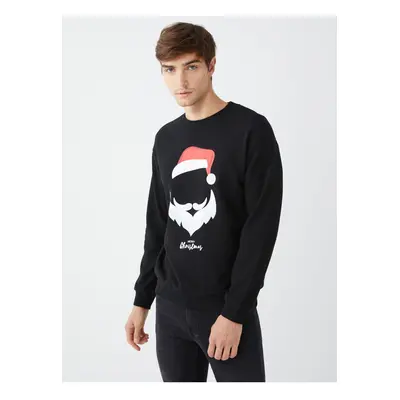 LC Waikiki Men's Crew Neck Long Sleeve Christmas Theme Sweatshirt