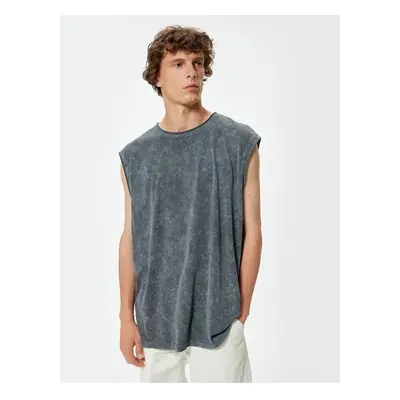 Koton Sleeveless Undershirt Crew Neck Washed Cotton