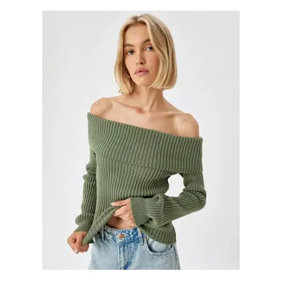 Koton Off the Shoulder Knitted Sweater Long Sleeve