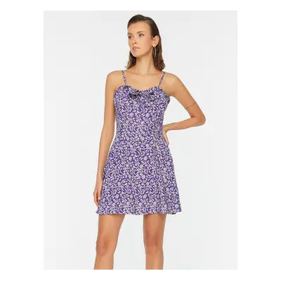 Purple Summer Patterned Dress Trendyol - Women