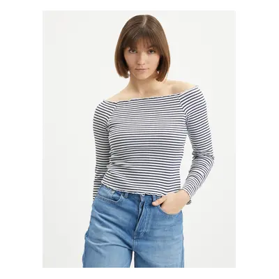 White and Blue Striped T-Shirt Pieces Alicia - Women