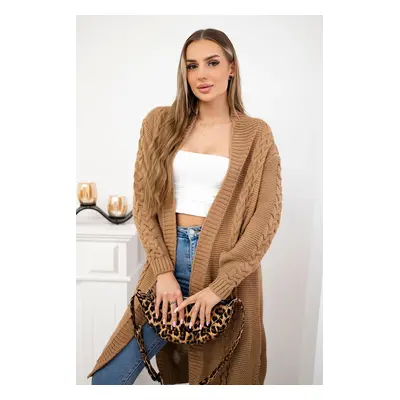 Kesi Sweater Cardigan weave the braid camel