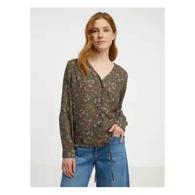 Khaki women's floral blouse CAMAIEU - Women's