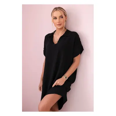 Kesi Włoski V-neck dress with collar black