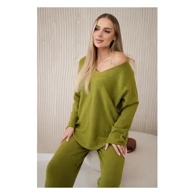 Kesi Włoski Two-piece sweater set sweatshirt + pants kiwi