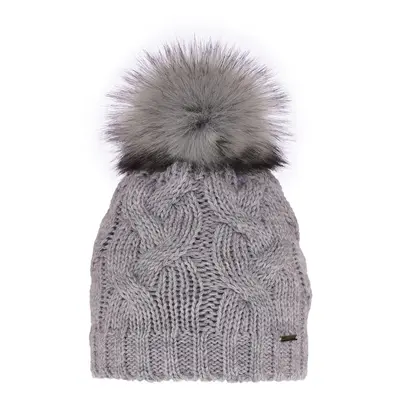 AGBO Woman's winter hat grey Terri with pompom