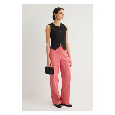 Trendyol Dusty Rose Wide Leg High Waist Woven Trousers