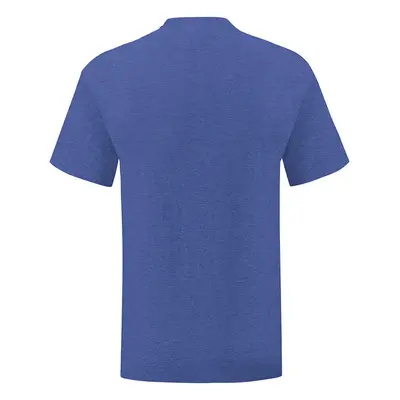 Blue Iconic Combed Cotton T-shirt with Fruit of the Loom Sleeve