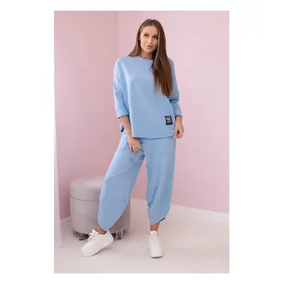 Set of cotton sweatshirt pants in blue