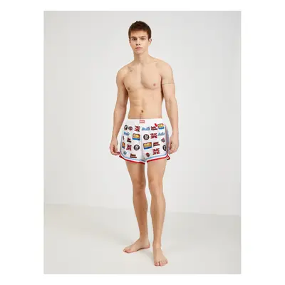 White Mens Patterned Swimwear Diesel - Men