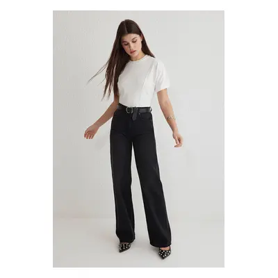 Trendyol Black High Waist Wide Leg Jeans