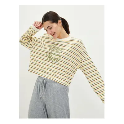 LC Waikiki Crew Neck Striped Long Sleeve Women's Pajama Top