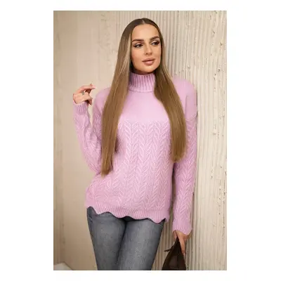 marka niezdefiniowana Sweater with decorative frill violet