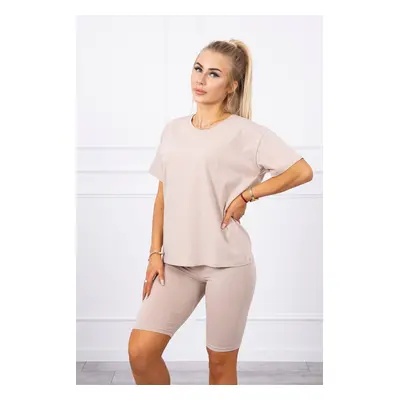 Set of top+leggings beige