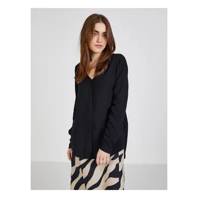 Black blouse with elongated back VILA Paya - Women