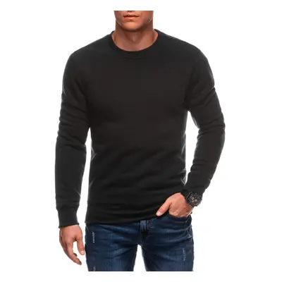 Edoti BASIC men's uniform round neck sweatshirt - black