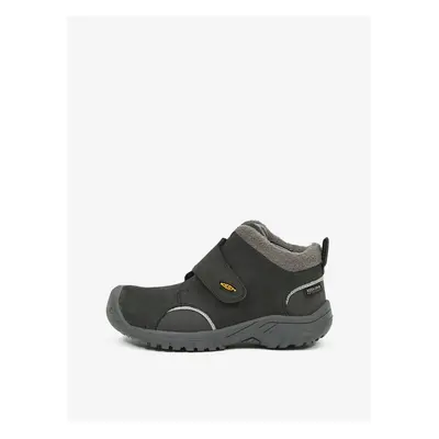 Dark grey children's leather waterproof winter shoes Keen Kootenay III - unisex