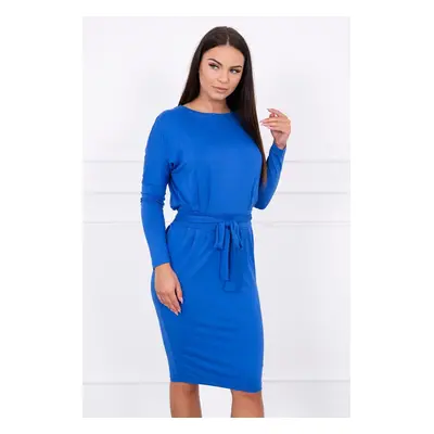 Kesi Dress tied at the waist mauve-blue