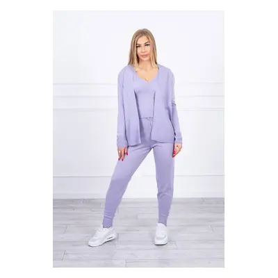 3-piece sweater set purple