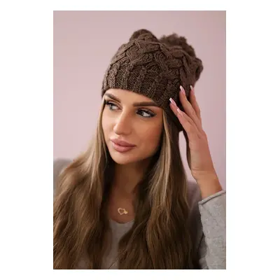 marka niezdefiniowana Cap with fleece Waleria K307 cappuccino