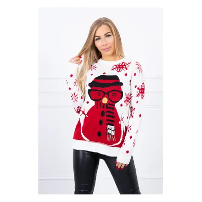 Christmas sweater with snowman ecru