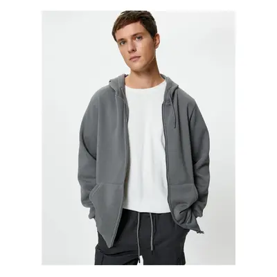 Koton 4wam70029mk Anthracite Men's Cotton Jersey Sweatshirt