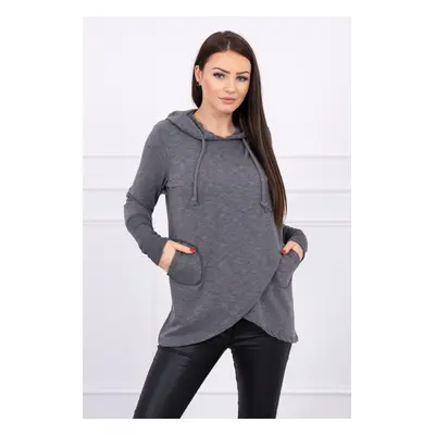 Kesi Sweatshirt with envelope bottom graphite