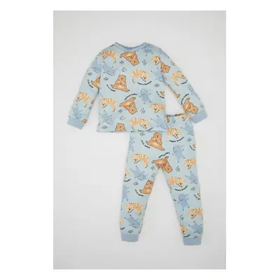 DEFACTO Baby Boy Pajama Set Bear Printed Long Sleeve Top Long Bottom