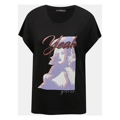 Black women's T-shirt Guess Leona Tee - Women's