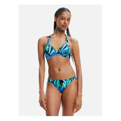 Blue women's patterned bikini top Desigual Bukit - Ladies