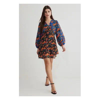 Trendyol Multicolored A-Line Floral Mini Woven Dress