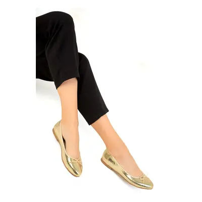 Soho Gold Snake Women's Ballerinas (19395)