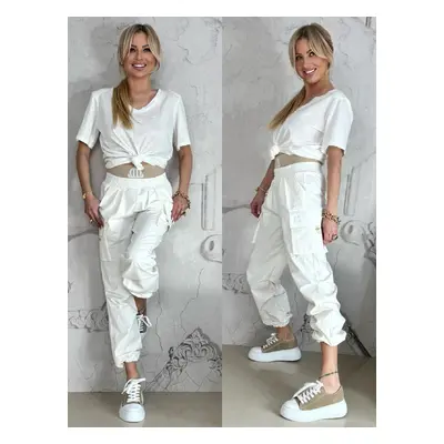 Ecru cargo pants By o la la