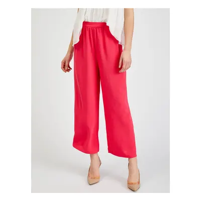 Orsay Dark pink women's wide trousers - Women's