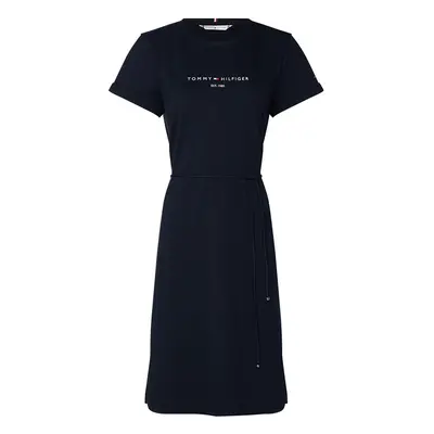 Tommy Hilfiger Dress - TH ESS HILFIGER REG C-NK DRS SS blue