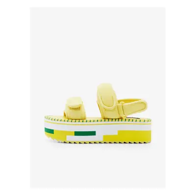 Yellow women's platform sandals Desigual Rainbow Color - Women