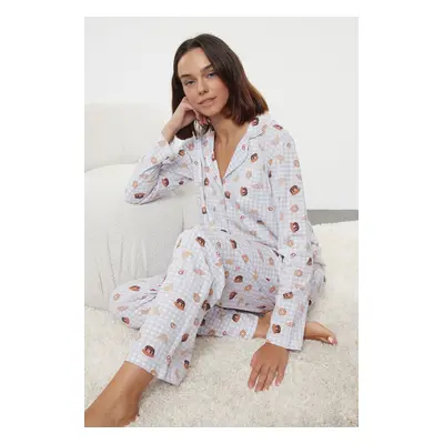 Trendyol Multicolored 100% Cotton Plaid Knitted Pajama Set