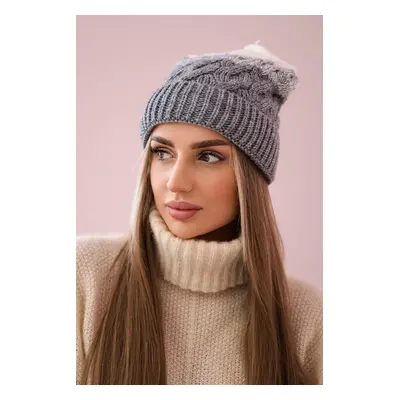 marka niezdefiniowana Cap with fleece Ilona K218 gray+white