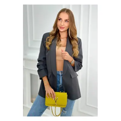 Elegant blazer with dark gray lapels