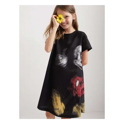 Black Girls Dress Desigual Ok Mickey - Girls