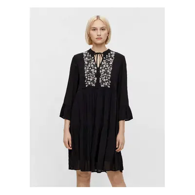 Black Loose Embroidered Dress Pieces Leia - Women