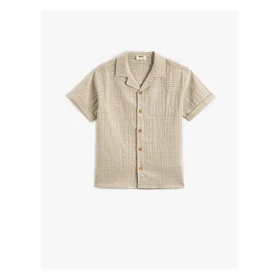 Koton Short Sleeve Shirt Single Pocket Buttoned