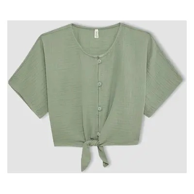 DEFACTO Girls' Short Sleeve Blouse