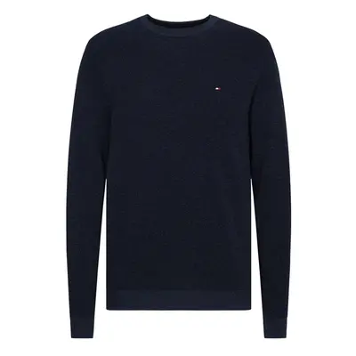 Tommy Hilfiger Sweater - MOULINE STRUCTURE CREW NECK blue