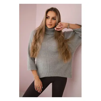 Kesi Włoski V-neck sweater ginger Ingwer grey