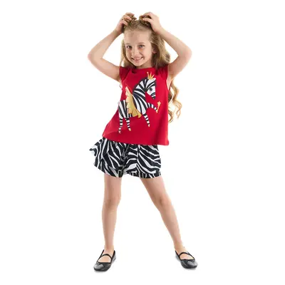 Denokids Ballerina Zebra Girls gyerek póló rövidnadrág szett