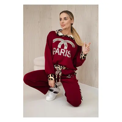 Kesi Włoski Paris set sweatshirt + pants burgundy