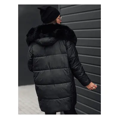 Women's winter jacket FROSTYFIT quilted with hood black Dstreet